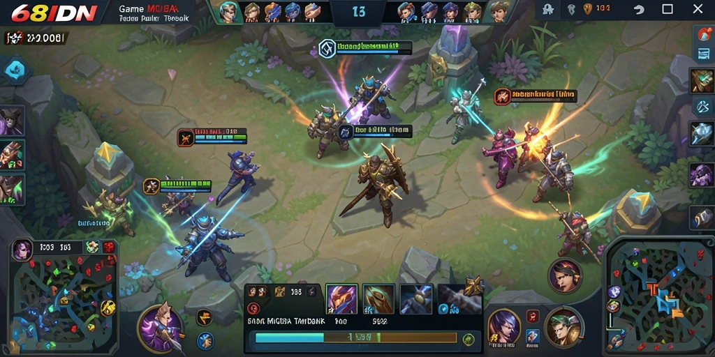 Gameplay seru dari 68IDN menampilkan pertarungan tim yang strategis.