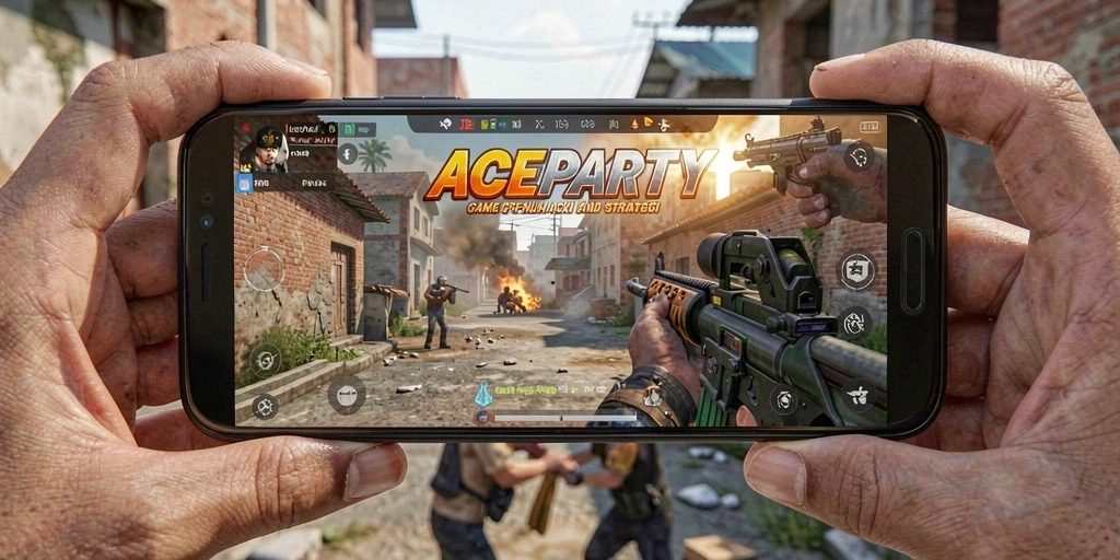 Screenshot intens dari mode pertempuran di ACEPARTY.