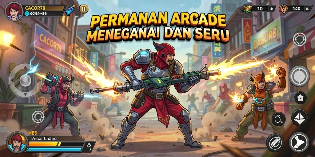 Screenshot utama CACOR78 memperlihatkan aksi seru gameplay arcade.
