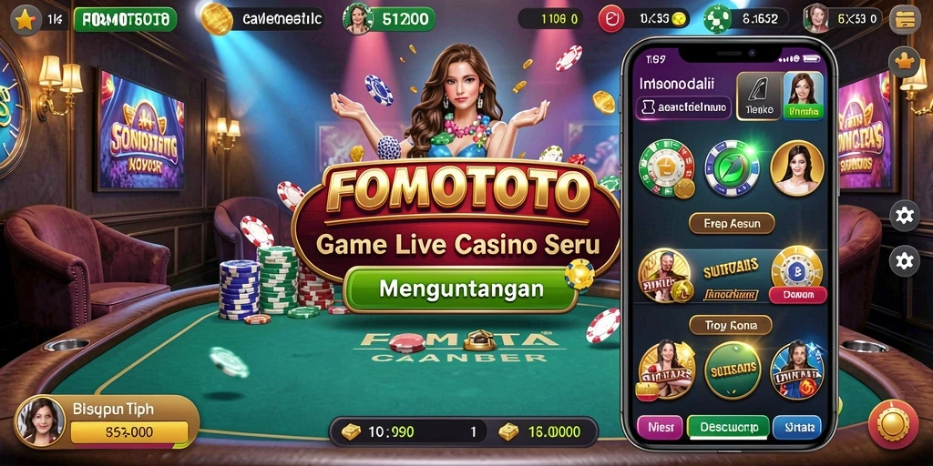 Tampilan gameplay Live Casino yang menantang dan menghibur di FOMOTOTO.