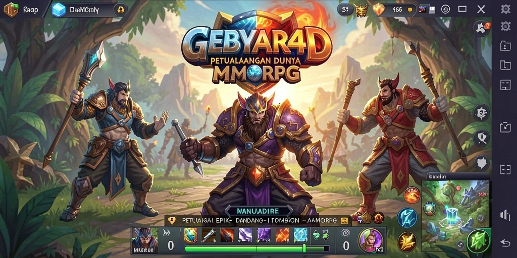 Tampilan gameplay <strong>GEBYAR4D</strong> yang memukau dengan aksi pertempuran epik.