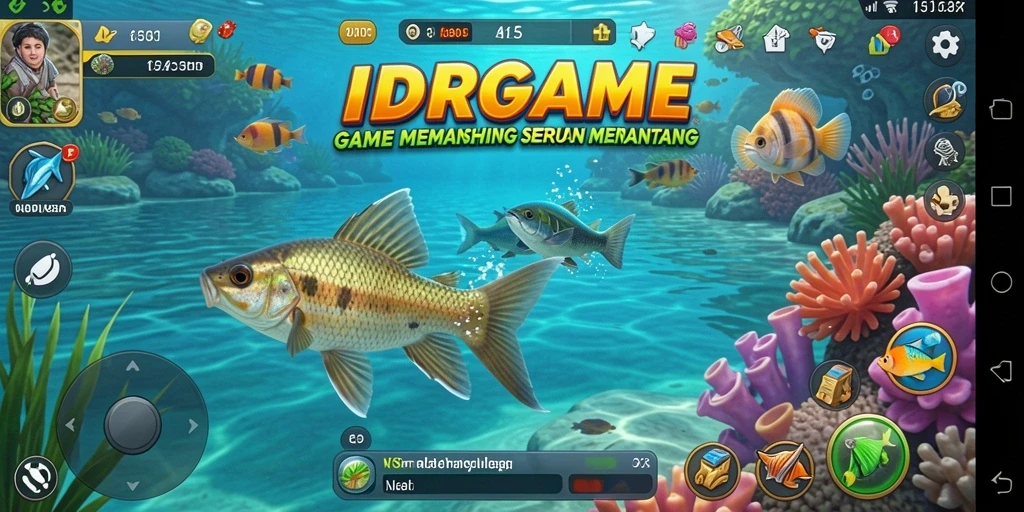 Gameplay IDRGAME dengan pengalaman memancing yang realistis.