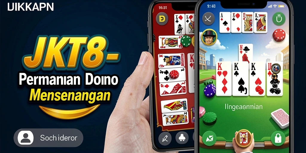 Screenshot gameplay JKT8 menampilkan aksi domino yang seru.