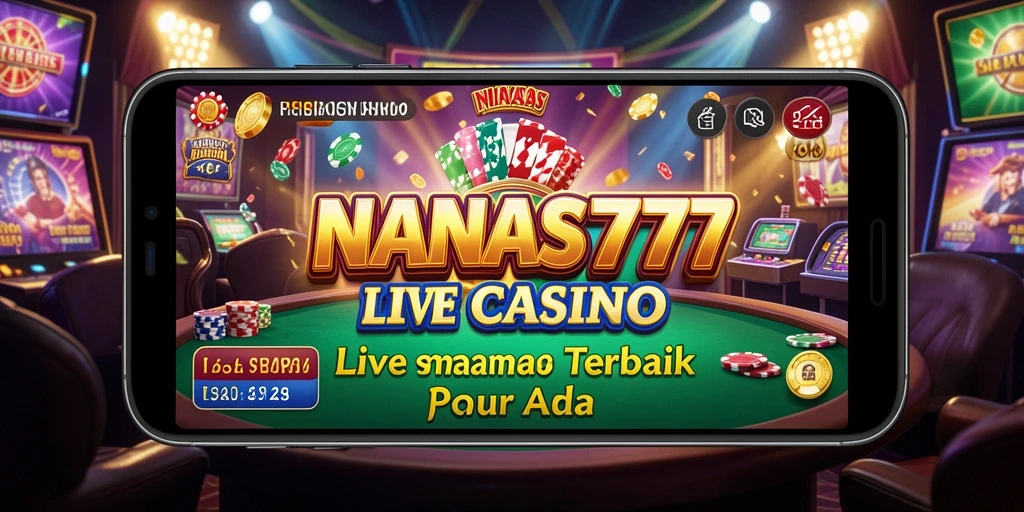 Tangkapan layar NANAS777 menampilkan dealer profesional dalam permainan live casino.
