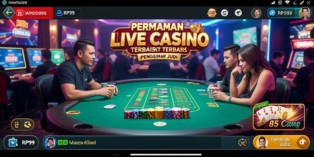 Screenshot gameplay Live Casino yang seru dan interaktif dari RP99.