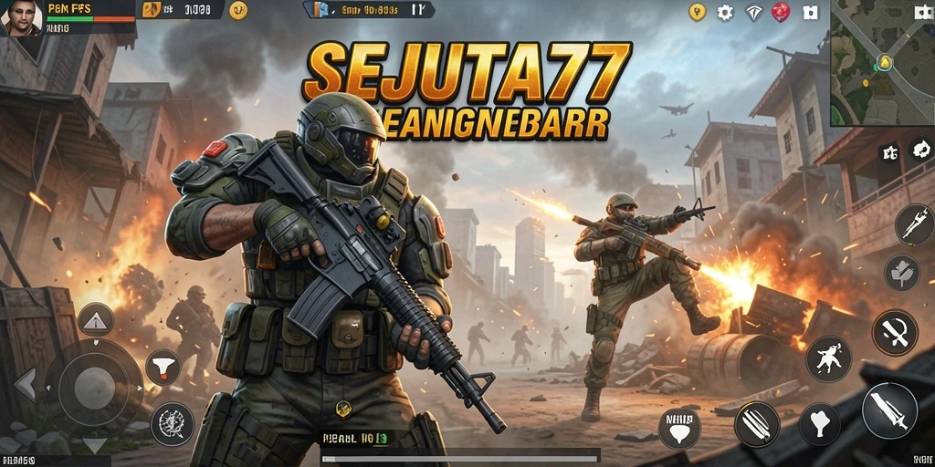 Screenshot dari gameplay SEJUTA77 yang penuh aksi FPS.