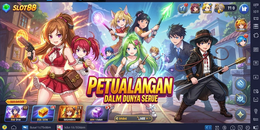 Tampilan gameplay SLOT88 yang penuh warna dan menarik.