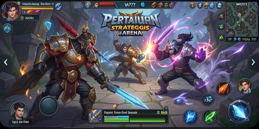 Screenshot gameplay menampilkan pertarungan tim yang intens.