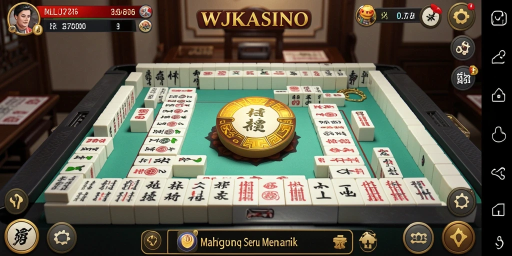 Gameplay seru dari WJKASINO yang menampilkan ubin Mahjong.